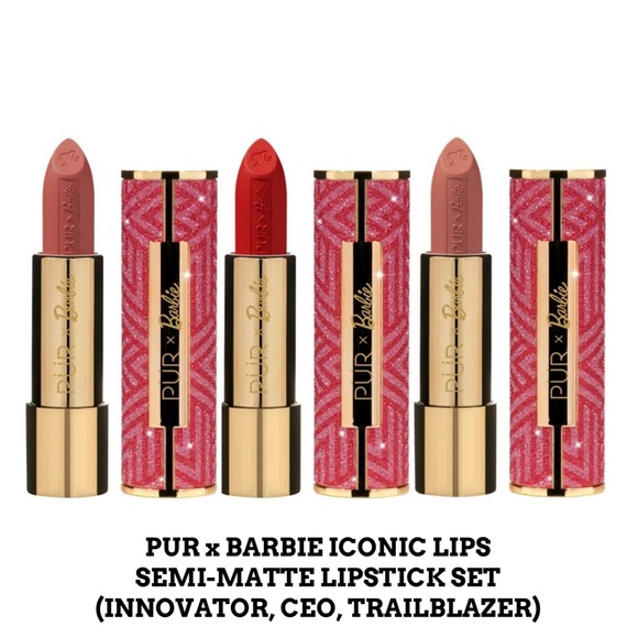 PUR x BARBIE ICONIC LIP LIPSTICK SET - INNOVATOR, CEO, TRAILBLAZER
